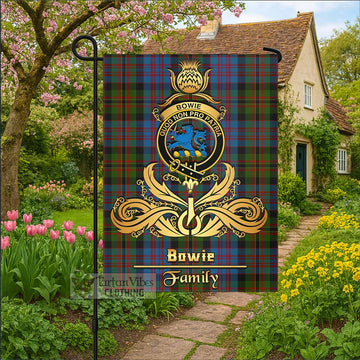Bowie Tartan Garden Flag with Highland Thistle Cherish Family Crest Style