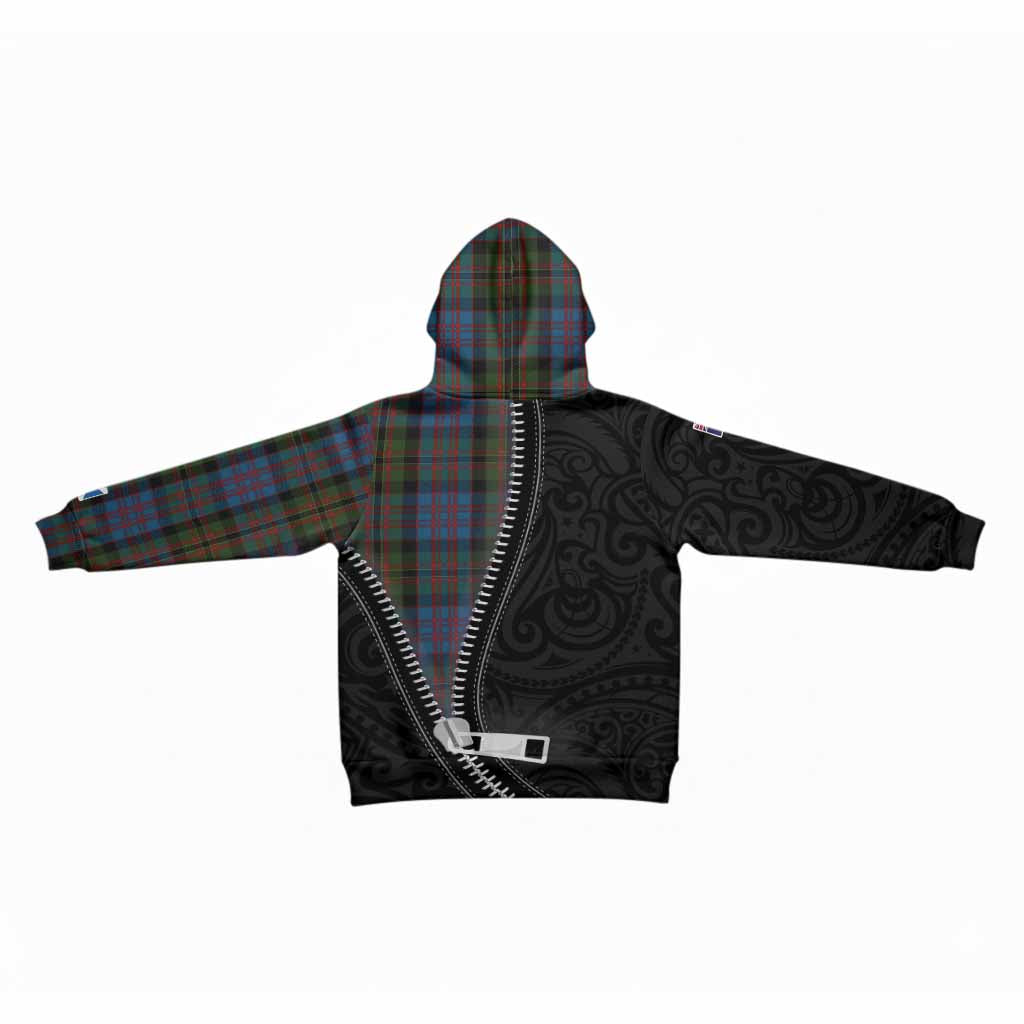Bowie Tartan Kid Hoodie New Zealand Pattern Unique Zipper Stylized