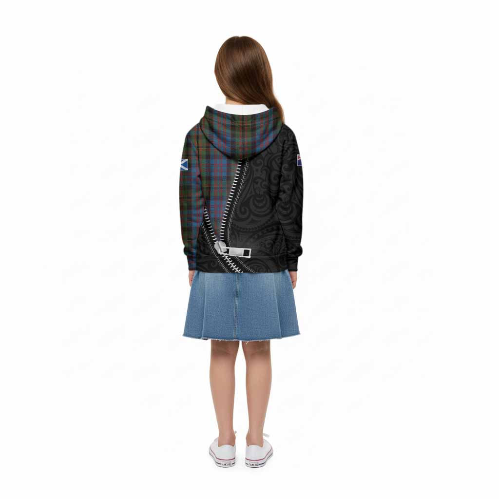 Bowie Tartan Kid Hoodie New Zealand Pattern Unique Zipper Stylized