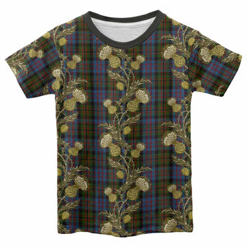 Bowie Tartan Kid T-shirt Seamless Scottish Thistle Flowers