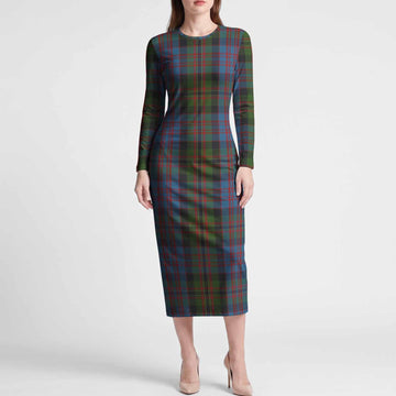 Bowie Tartan Long Sleeve Bodycon Midi Dress