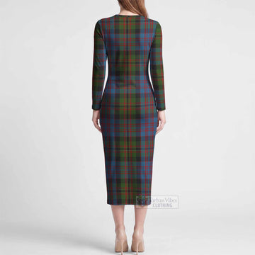 Bowie Tartan Long Sleeve Bodycon Midi Dress