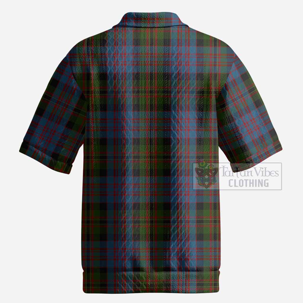 Bowie Tartan Men’s Polo Sweater Top with Family Crest