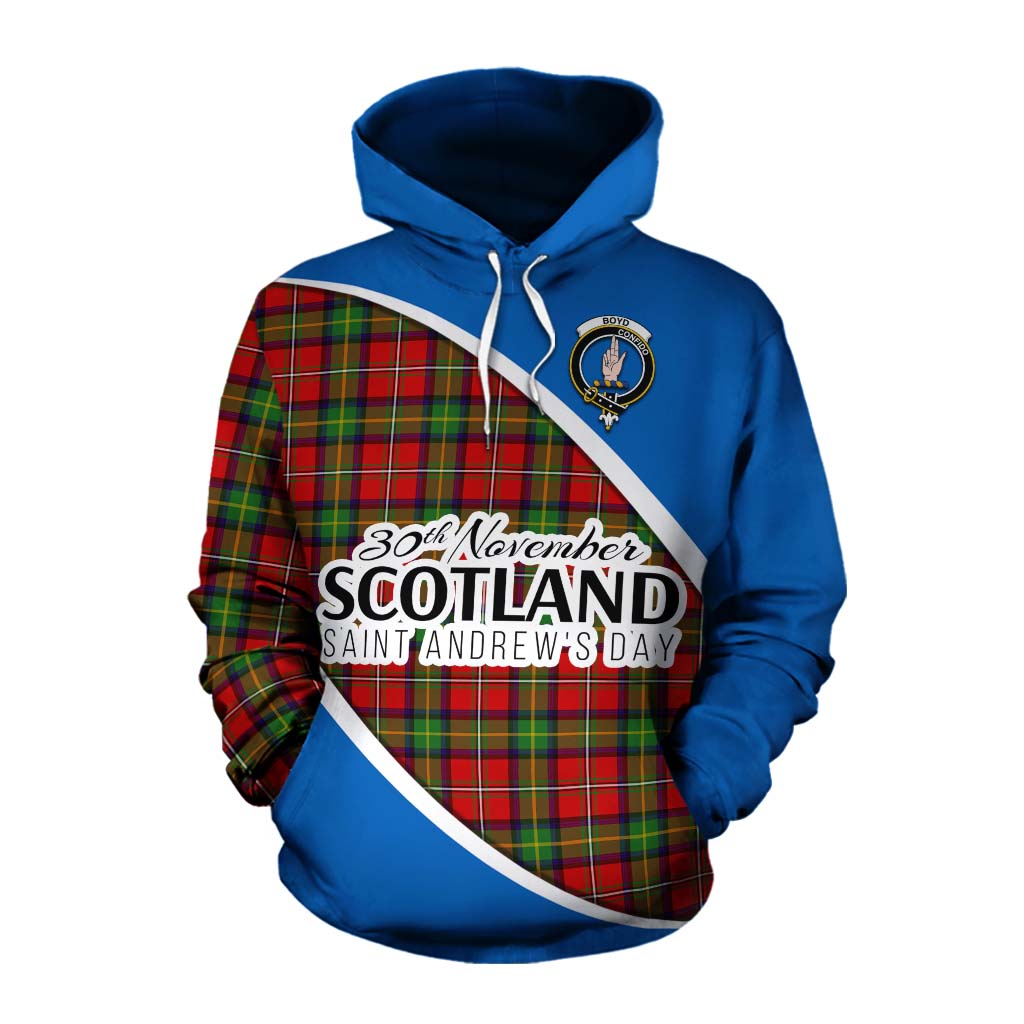 Tartan Vibes Clothing Boyd Family Crest Tartan Cotton Hoodie Celebrate Saint Andrew's Day in Style