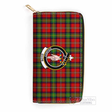 Boyd Tartan Women's Leather Wallet with Family Crest