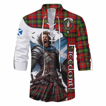 Tartan Vibes Clothing Boyd Crest Tartan Ghillie Kilt Shirt Inspired by the Freedom of Scottish Warrior