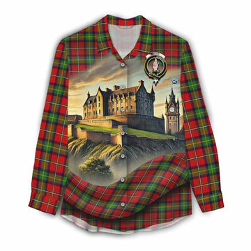 Tartan Vibes Clothing Boyd Tartan Family Crest Women's Casual Shirt with Scottish Ancient Castle Style