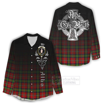 Tartan Vibes Clothing Boyd Tartan Women's Casual Shirt Featuring Alba Gu Brath Family Crest Celtic Inspired