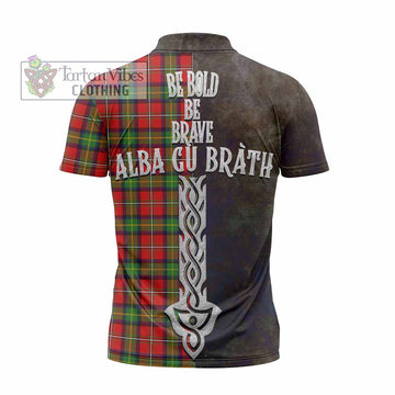 Boyd Tartan Family Crest Zipper Polo Shirt Alba Gu Brath Be Brave Lion Ancient Style