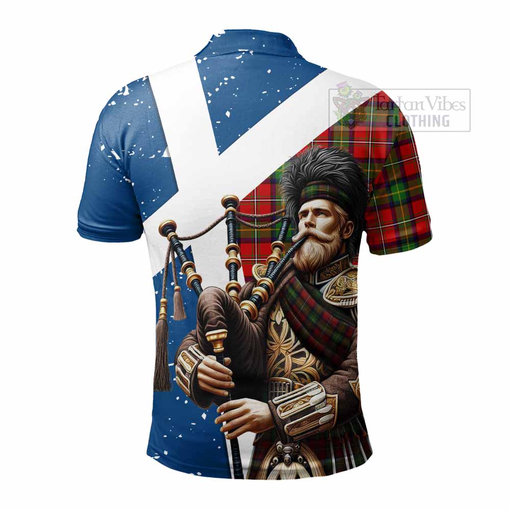 Tartan Vibes Clothing Boyd Tartan Polo Shirt with Family Crest Scottish Bagpiper Vibes