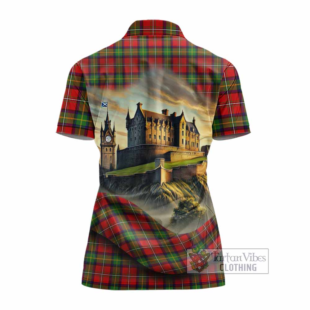 Tartan Vibes Clothing Boyd Tartan Family Crest Women's Polo Shirt with Scottish Ancient Castle Stype