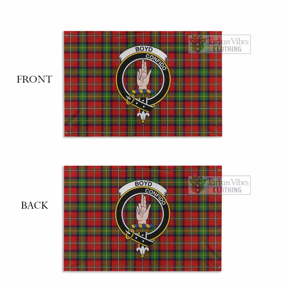Tartan Vibes Clothing Boyd Tartan House Flag with Family Crest