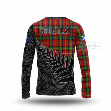 Tartan Vibes Clothing Boyd Crest Tartan Long Sleeve T-Shirt with New Zealand Silver Fern Half Style