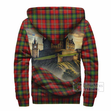 Boyd Tartan Family Crest Sherpa Hoodie with Scottish Ancient Castle Style