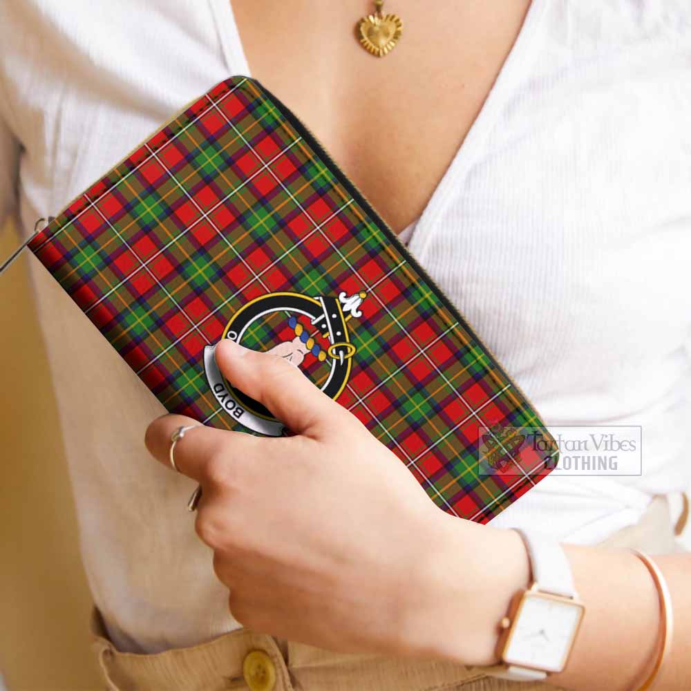 Tartan Vibes Clothing Boyd Tartan Women's Leather Wallet with Family Crest