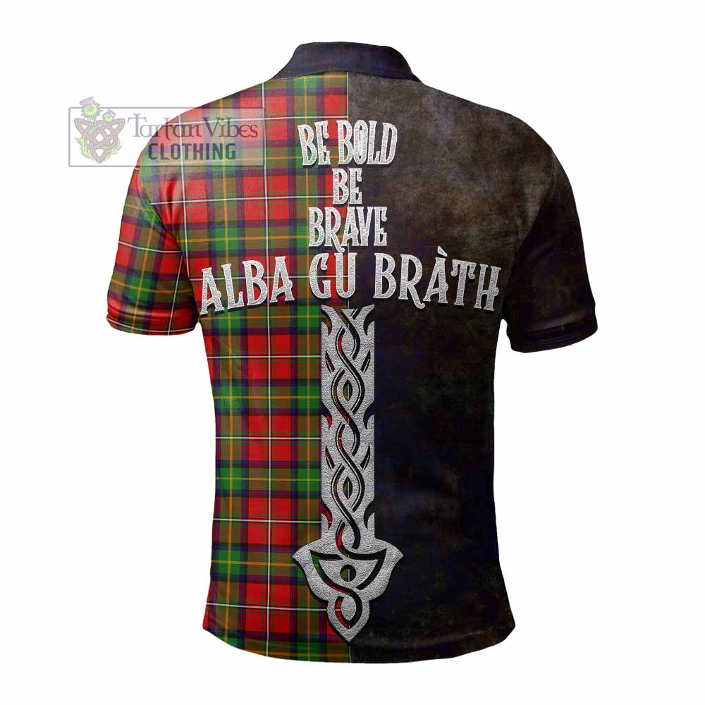 Tartan Vibes Clothing Boyd Tartan Family Crest Polo Shirt Alba Gu Brath Be Brave Lion Ancient Style