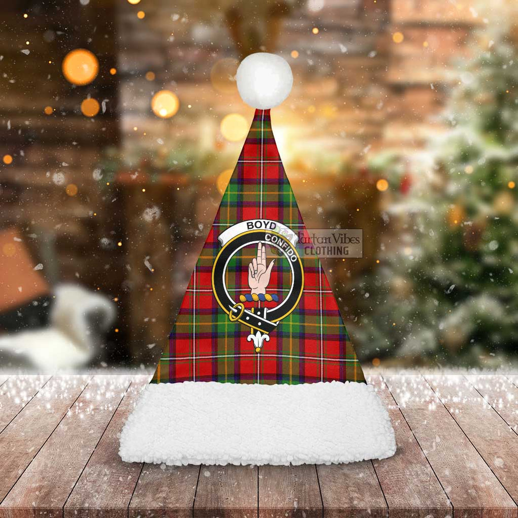 Tartan Vibes Clothing Boyd Tartan Christmas Santa Hats with Family Crest
