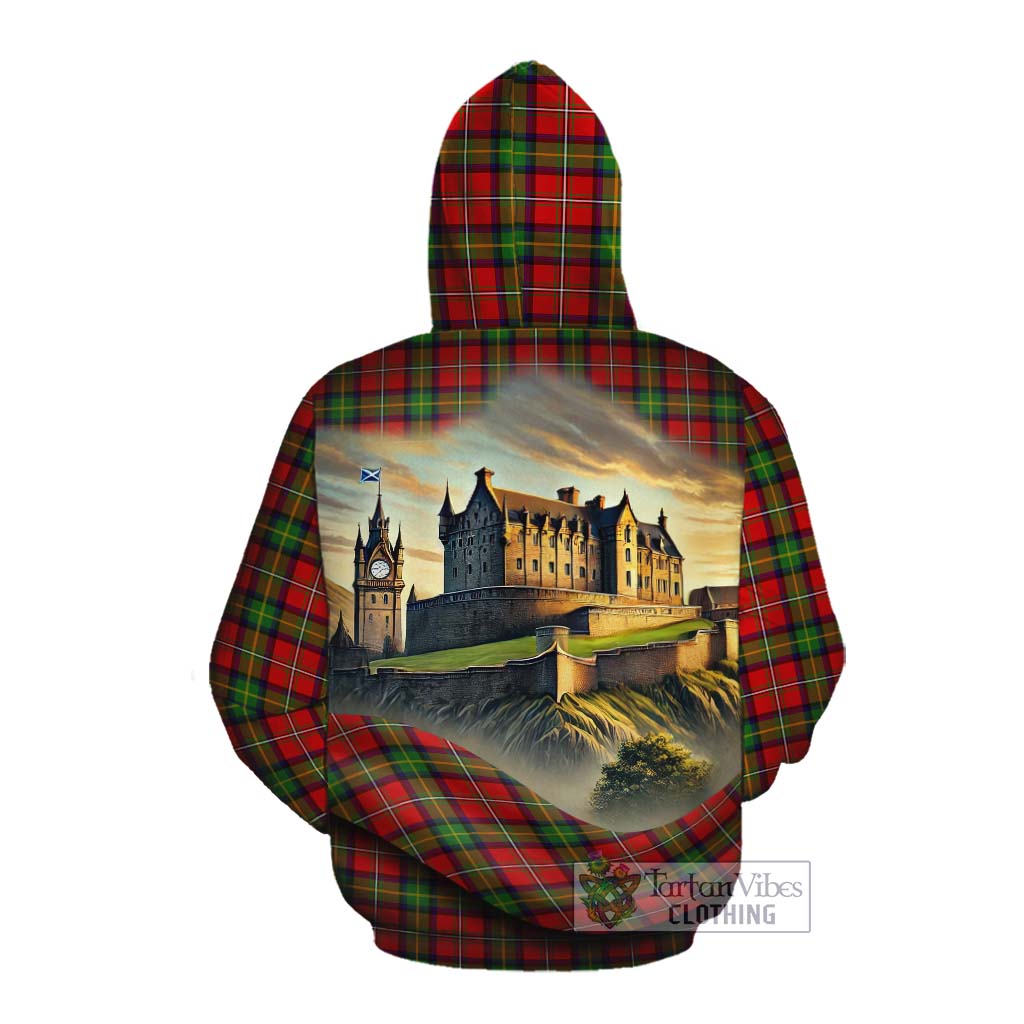 Tartan Vibes Clothing Boyd Tartan Family Crest Cotton Hoodie with Scottish Ancient Castle Style