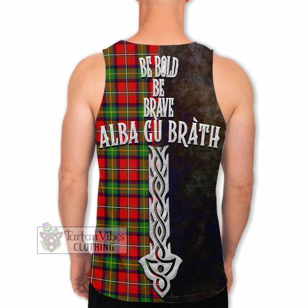 Tartan Vibes Clothing Boyd Tartan Family Crest Men's Tank Top Alba Gu Brath Be Brave Lion Ancient Style