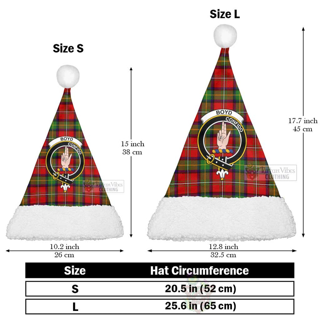 Tartan Vibes Clothing Boyd Tartan Christmas Santa Hats with Family Crest