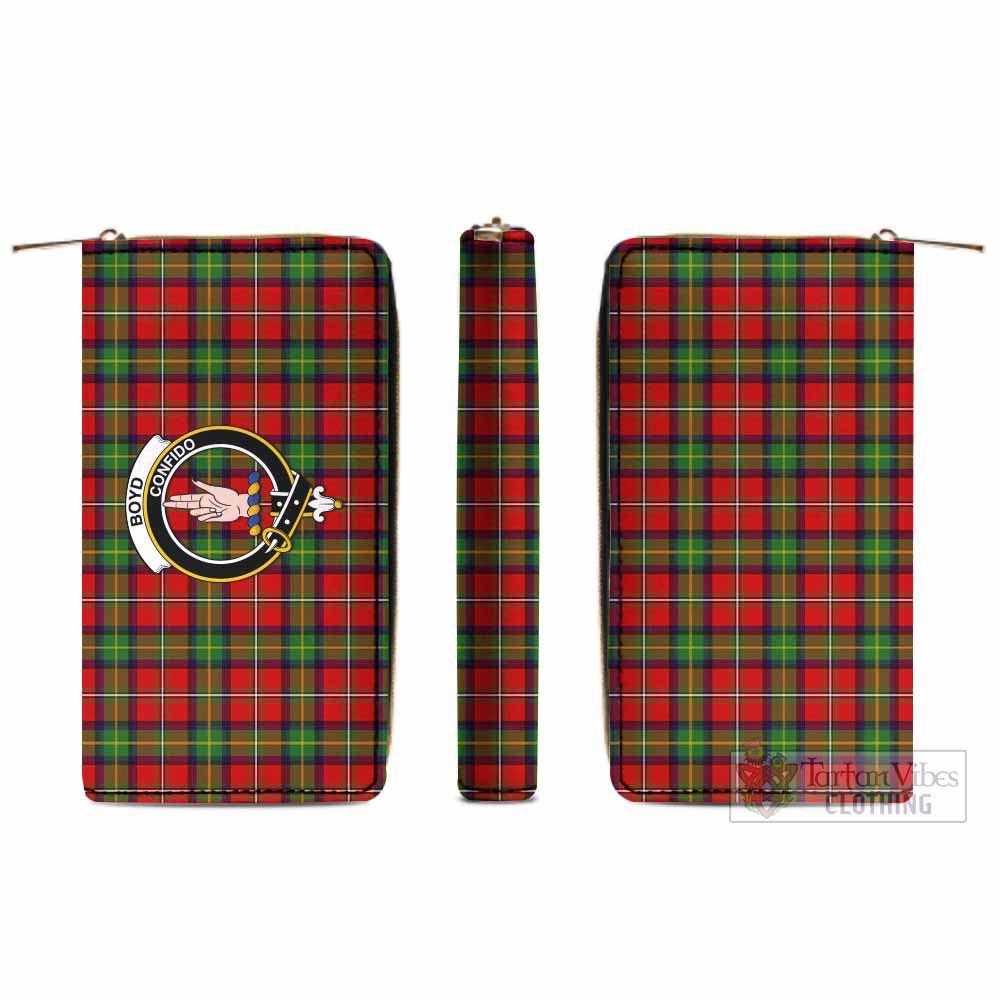 Tartan Vibes Clothing Boyd Tartan Women's Leather Wallet with Family Crest