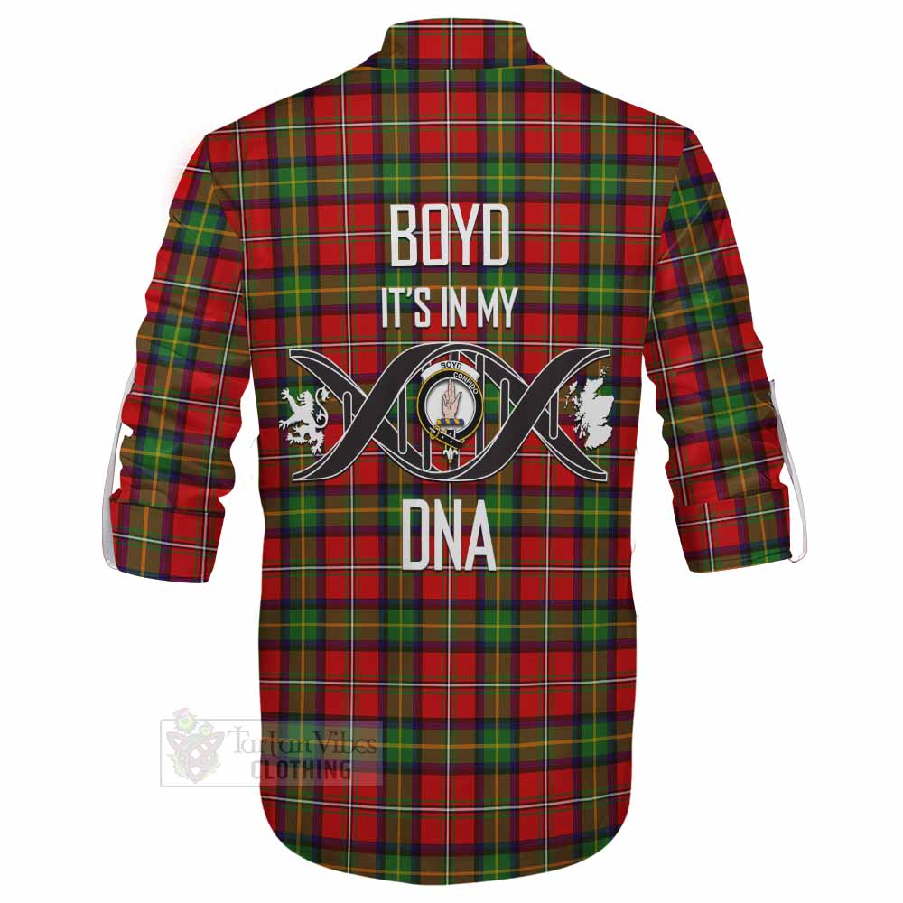 Tartan Vibes Clothing Boyd Tartan Ghillie Kilt Shirt with Family Crest DNA In Me Style