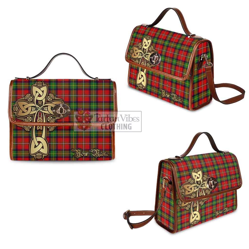 Tartan Vibes Clothing Boyd Tartan Waterproof Canvas Bag Golden Thistle Celtic Cross Style