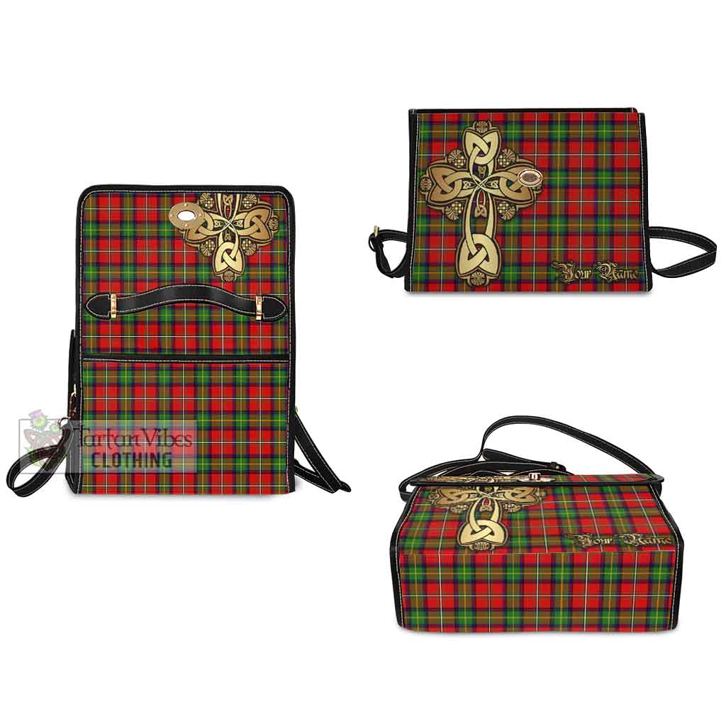 Tartan Vibes Clothing Boyd Tartan Waterproof Canvas Bag Golden Thistle Celtic Cross Style