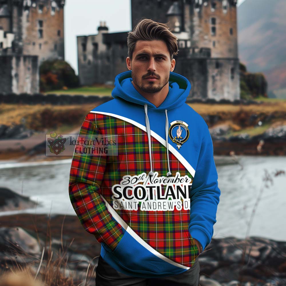 Tartan Vibes Clothing Boyd Family Crest Tartan Cotton Hoodie Celebrate Saint Andrew's Day in Style