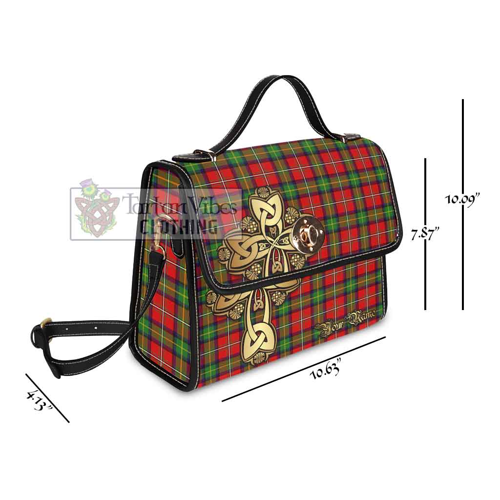 Tartan Vibes Clothing Boyd Tartan Waterproof Canvas Bag Golden Thistle Celtic Cross Style