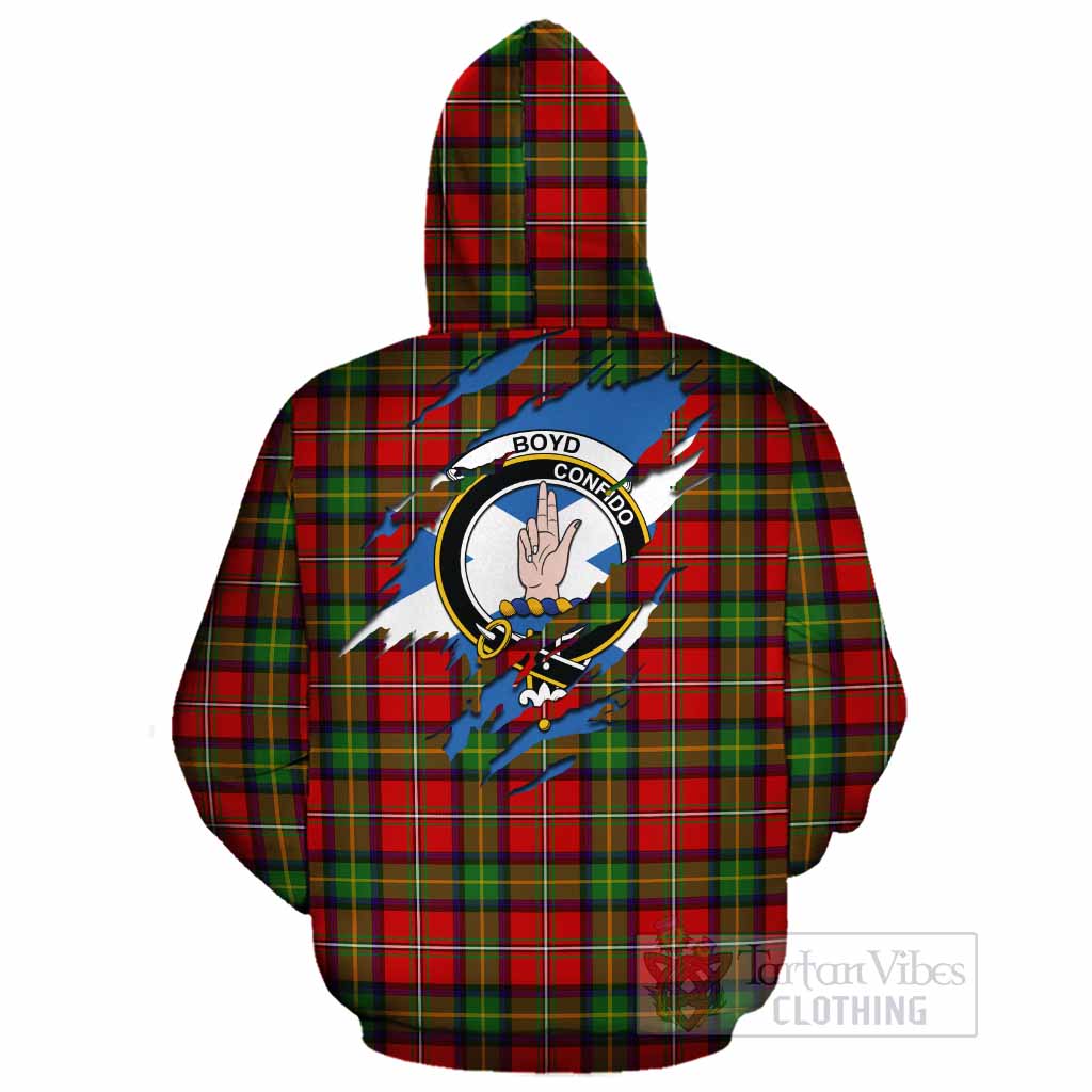 Boyd Clan Crest In Me Tartan Cotton Hoodie Scotland Flag Style
