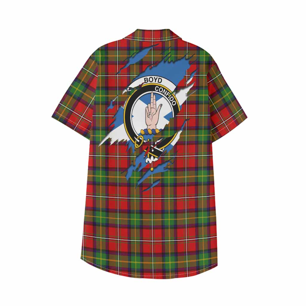 Boyd Clan Crest In Me Tartan Kid Hawaiian Shirt Scotland Flag Style