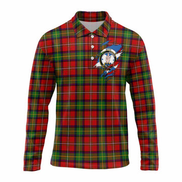Boyd Clan Crest In Me Tartan Long Sleeve Polo Shirt Scotland Flag Style