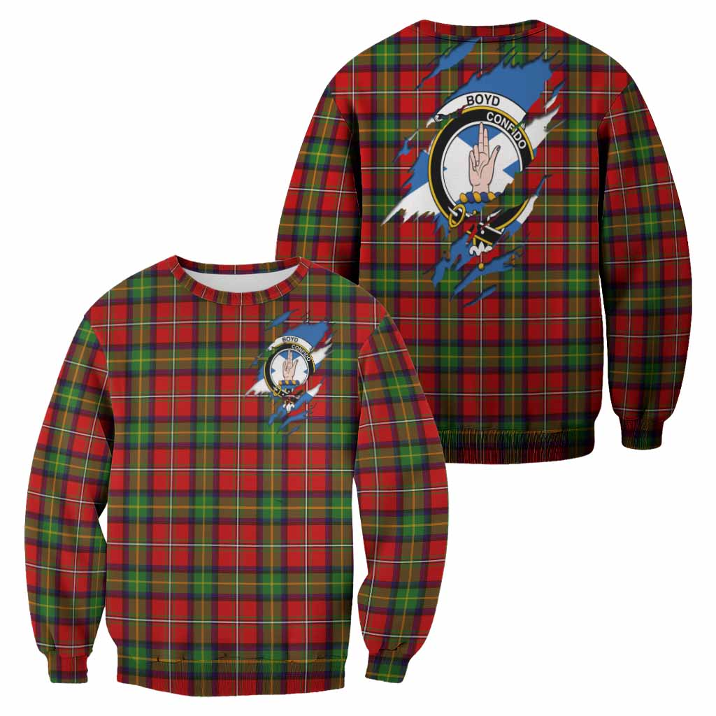 Boyd Clan Crest In Me Tartan Sweatshirt Scotland Flag Style