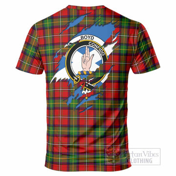 Boyd Clan Crest In Me Tartan T-Shirt Scotland Flag Style
