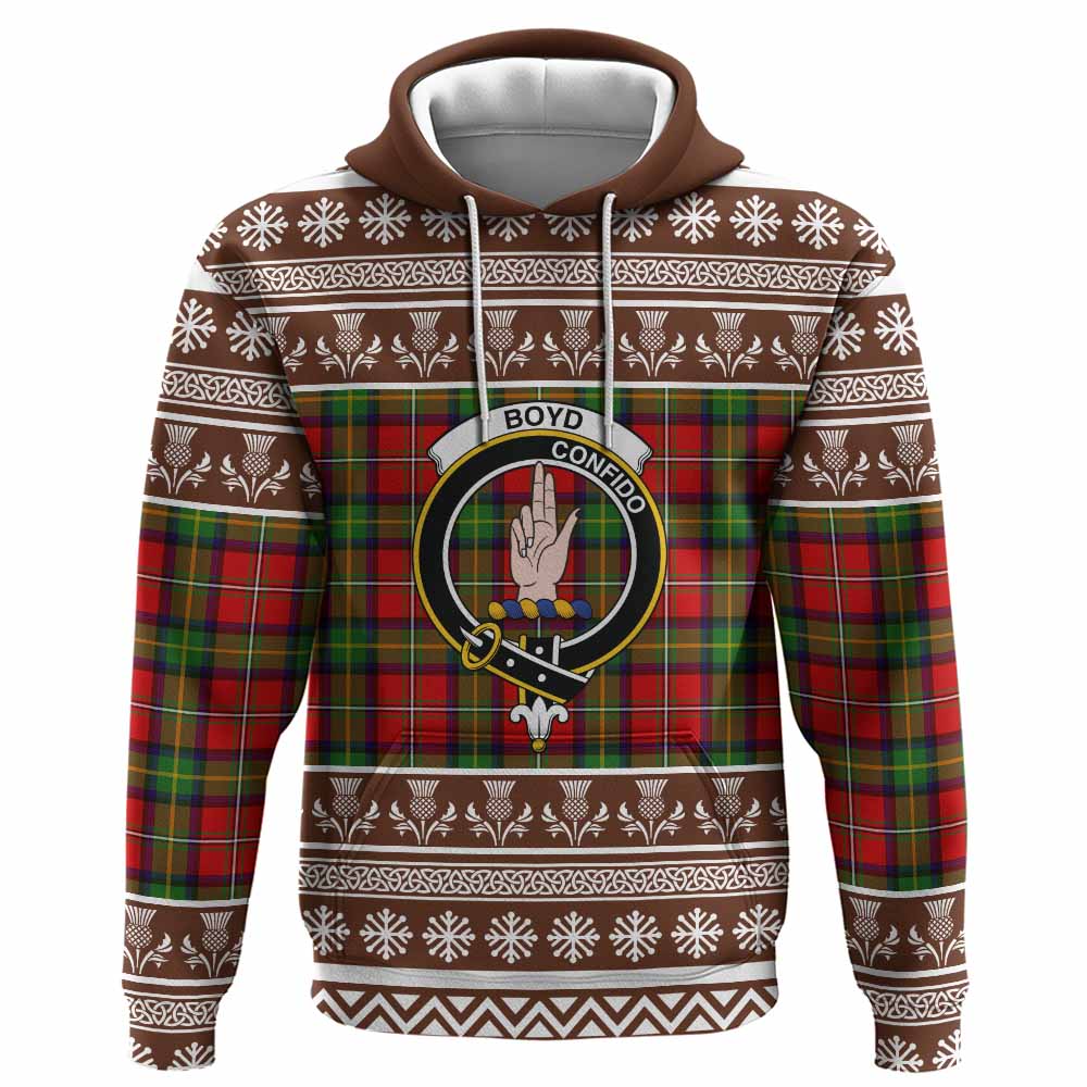 Boyd Clan Tartan Christmas Hoodie with Family Crest - Tartan Vibes Clothing