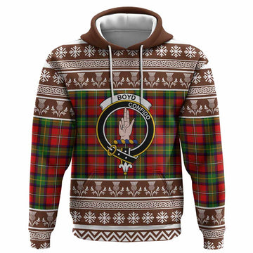 Boyd Clan Tartan Christmas Hoodie with Family Crest