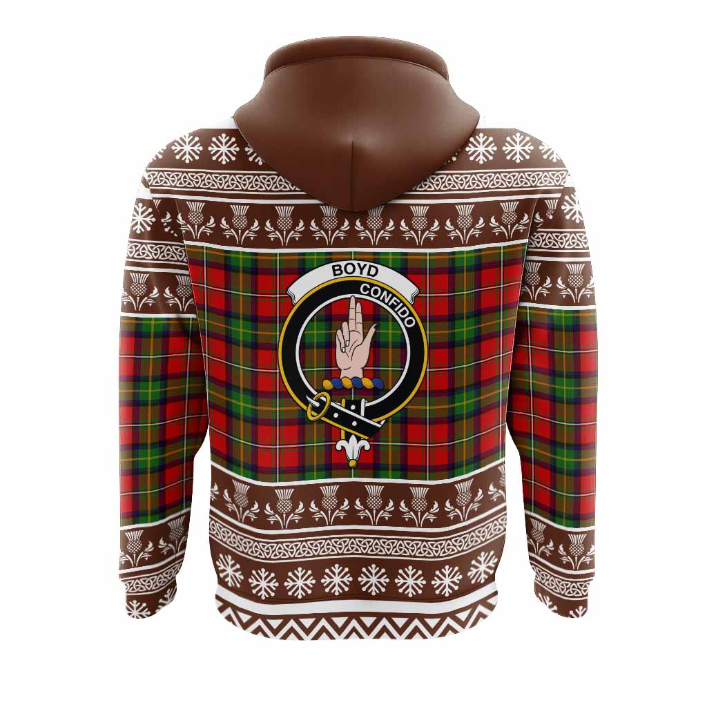 Boyd Clan Tartan Christmas Hoodie with Family Crest - Tartan Vibes Clothing