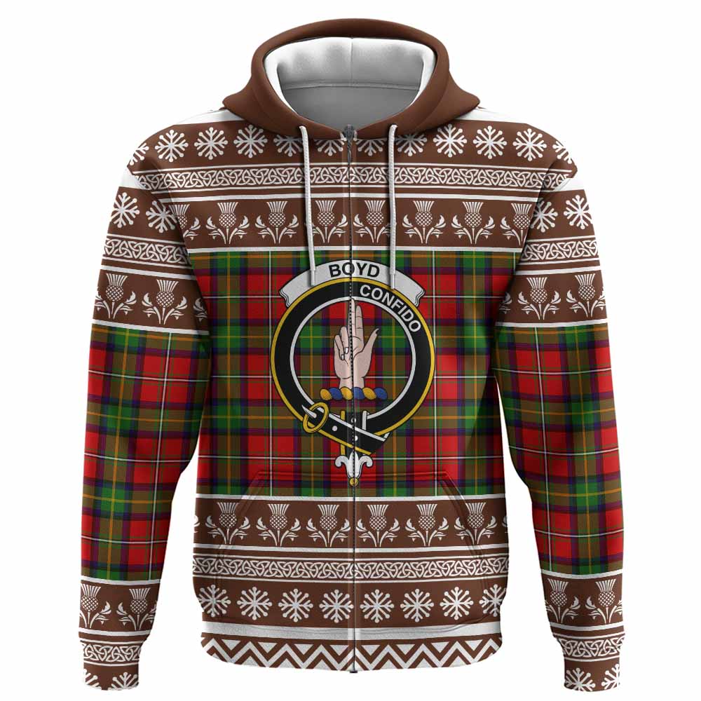 Boyd Clan Tartan Christmas Hoodie with Family Crest - Tartan Vibes Clothing
