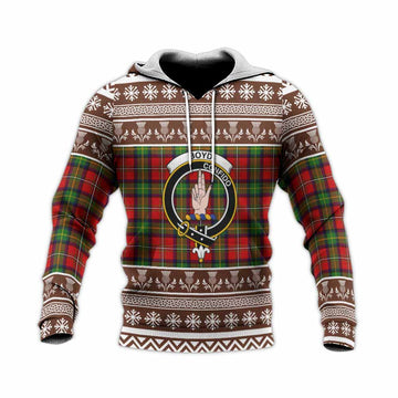Boyd Clan Tartan Christmas Knitted Hoodie with Family Crest