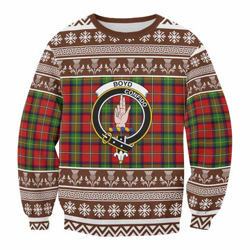 Boyd Clan Tartan Christmas Sweatshirt with Family Crest