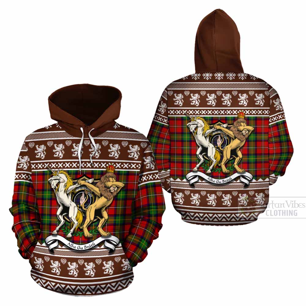 Boyd Clan Tartan Crest Christmas Cotton Hoodie Coat of Arms Funny Style - Tartan Vibes Clothing