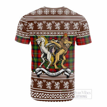 Boyd Clan Tartan Crest Christmas Cotton T-shirt Coat of Arms Funny Style