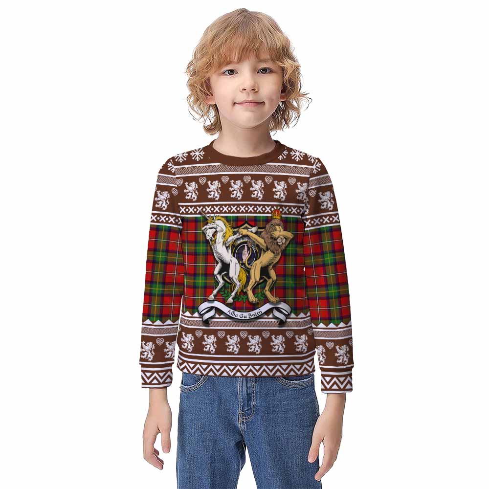Boyd Clan Tartan Crest Christmas Kid Ugly Sweatshirt Coat of Arms Funny Style - Tartan Vibes Clothing