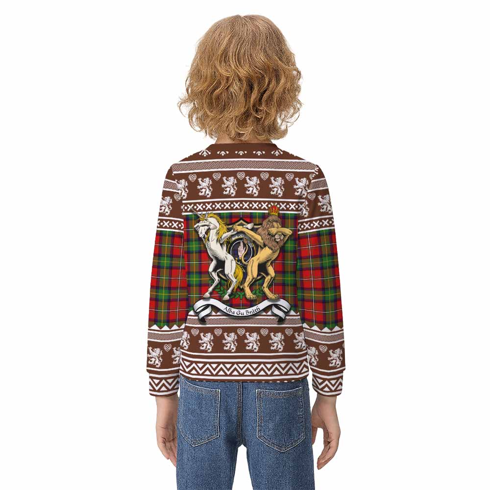 Boyd Clan Tartan Crest Christmas Kid Ugly Sweatshirt Coat of Arms Funny Style - Tartan Vibes Clothing