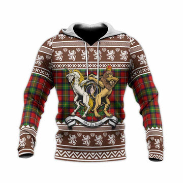 Boyd Clan Tartan Crest Christmas Knitted Hoodie Coat of Arms Funny Style