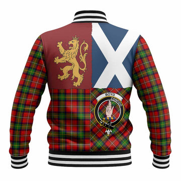 Boyd Crest Tartan Baseball Jacket with Lion Rampant Saltire Style