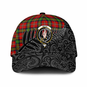 Boyd Crest Tartan Classic Cap with New Zealand Silver Fern Half Style