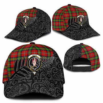 Boyd Crest Tartan Classic Cap with New Zealand Silver Fern Half Style