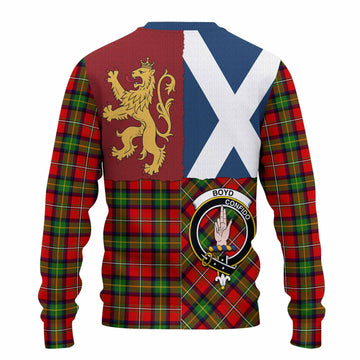 Boyd Crest Tartan Knitted Sweater with Lion Rampant Saltire Style